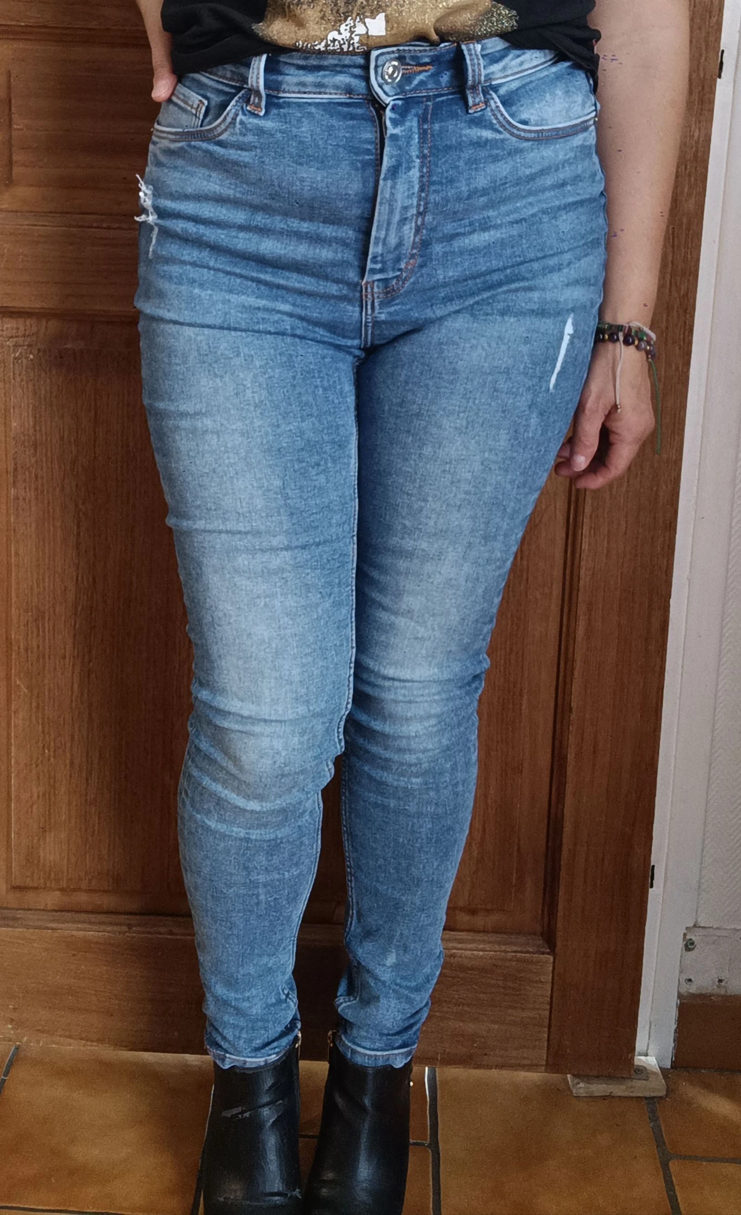 Jeans slim stretch de talle alta Denim - Talla XS – photo 2